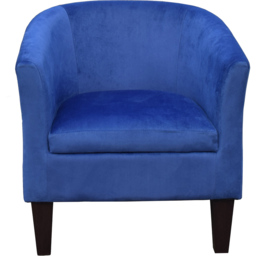 Comfy Living Blue Brushed Velvet Tub Chair - Size: Single - Wilko - thumbnail 3