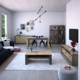 Decorotika Manhattan 2 Door 3 Shelf Oak TV Unit - Size: 48.3 x 150 x 35.5cm - Multi - Wilko - thumbnail 7