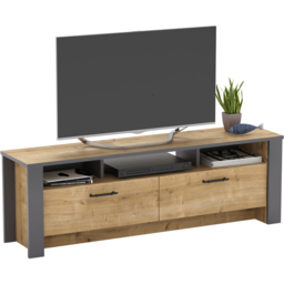 Decorotika Manhattan 2 Door 3 Shelf Oak TV Unit - Size: 48.3 x 150 x 35.5cm - Multi - Wilko - thumbnail 4