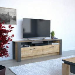 Decorotika Manhattan 2 Door 3 Shelf Oak TV Unit - Size: 48.3 x 150 x 35.5cm - Multi - Wilko - thumbnail 5