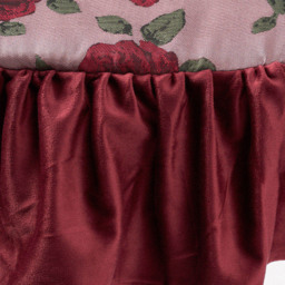 Living and Home Red and Pink Floral Polyester Ruffle Edge Chair Cushion 43.5 x 43.5cm - Size: 13 x 43.5 x 43.5cm - Multi - Wilko - thumbnail 4