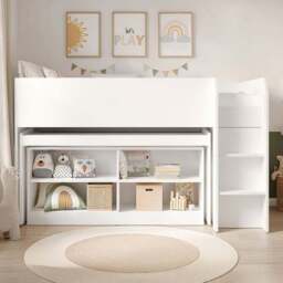Flair Aiden Single White Cabin Bed Mid Sleeper - Wilko - thumbnail 1