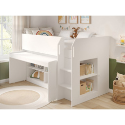 Flair Aiden Single White Cabin Bed Mid Sleeper - Wilko - thumbnail 6