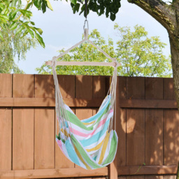 Outsunny Outdoor Rope Hanging Swing Chair - Size: 1 Seater - Green - Wilko