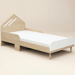 Flair Noah Single Oak and White Bed with House-Shaped Headboard - Wilko - thumbnail 3