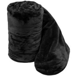 Velosso Black Mink Throw 150 x 200cm - Size: 150 x 200 x 1cm - Wilko