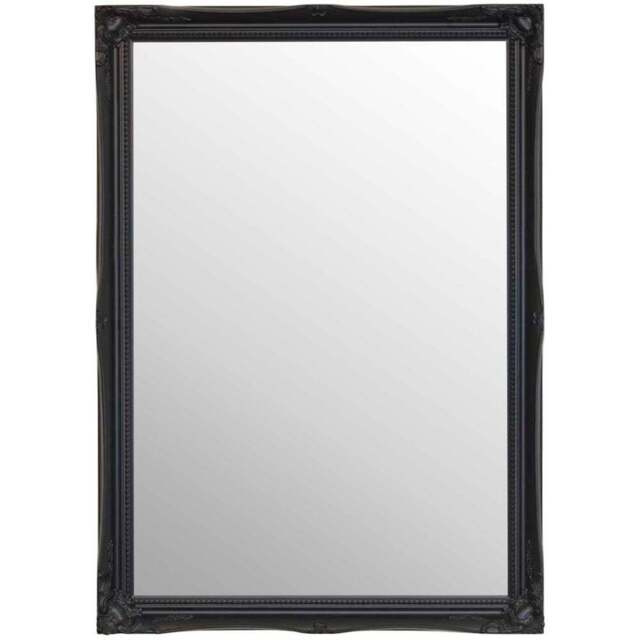 MirrorOutlet Hamilton Black Shabby Chic Wall Mirror 91 x 66cm - Wilko - image 1