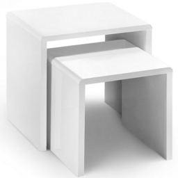 Julian Bowen Manhattan White Nest of Tables Set of 2 - Size: 40 x 50 x 50cm - Wilko - thumbnail 3
