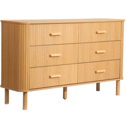 Birlea Axel 6 Drawer Fluted Chest of Drawers - Brown - Wilko - thumbnail 3