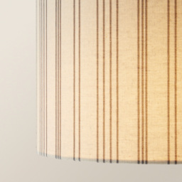 ValueLights Hallie Linen Stripe Drum Shade 3 Drop Black Diner LED Ceiling Pendant Light - Size: 123.5 x 98 x 25cm - Wilko - thumbnail 4