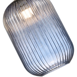 Happy Homewares Chic Navy Midnight Blue Line Ribbed Glass Pendant Shade - Size: 30 x 20 x 20cm - Wilko - thumbnail 6