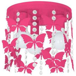 Milagro Angelica Hot Pink Ceiling Lamp 230V - Size: 30 x 30 x 28cm - Wilko - thumbnail 1