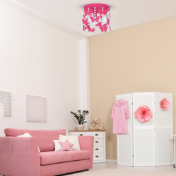 Milagro Angelica Hot Pink Ceiling Lamp 230V - Size: 30 x 30 x 28cm - Wilko - thumbnail 3