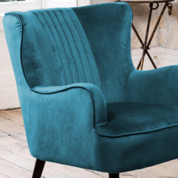 Artemis Home Madison Teal Velvet Accent Chair - Size: Single - Blue - Wilko - thumbnail 3