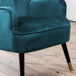 Artemis Home Madison Teal Velvet Accent Chair - Size: Single - Blue - Wilko - thumbnail 4