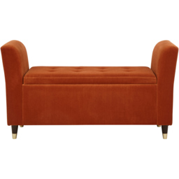 GFW Genoa Russet Brown Upholstered Window Seat With Storage - Size: 41 x 107 x 58cm - Wilko - thumbnail 3