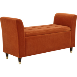 GFW Genoa Russet Brown Upholstered Window Seat With Storage - Size: 41 x 107 x 58cm - Wilko - thumbnail 4