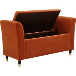 GFW Genoa Russet Brown Upholstered Window Seat With Storage - Size: 41 x 107 x 58cm - Wilko - thumbnail 5