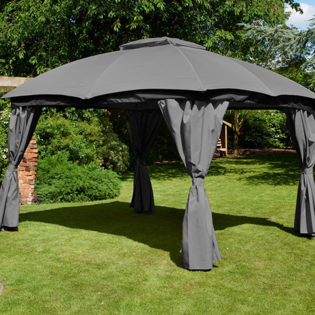 Glendale Rio 3 x 3.65m Grey Garden Gazebo - Size: 3 x 4m - Wilko - image 1
