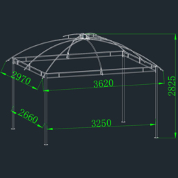 Glendale Rio 3 x 3.65m Grey Garden Gazebo - Size: 3 x 4m - Wilko - thumbnail 6
