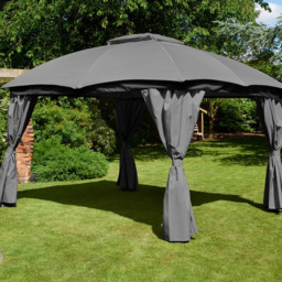Glendale Rio 3 x 3.65m Grey Garden Gazebo - Size: 3 x 4m - Wilko