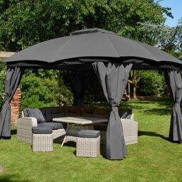 Glendale Rio 3 x 3.65m Grey Garden Gazebo - Size: 3 x 4m - Wilko - thumbnail 4