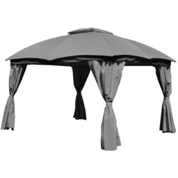 Glendale Rio 3 x 3.65m Grey Garden Gazebo - Size: 3 x 4m - Wilko - thumbnail 3