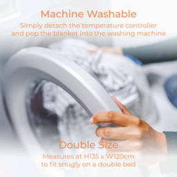 Tower Double White Heated Under Blanket - Size: 135 x 120 x 1cm - CARMEN - Wilko - thumbnail 7