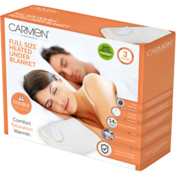 Tower Double White Heated Under Blanket - Size: 135 x 120 x 1cm - CARMEN - Wilko - thumbnail 3