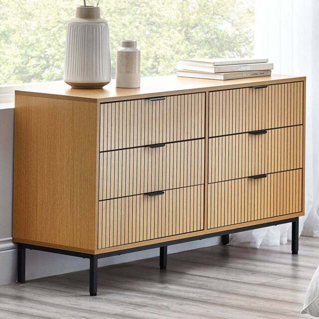 Julian Bowen 6 Drawer Warm Wood Storage Chest - Brown - Wilko - image 1