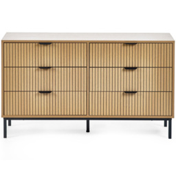 Julian Bowen 6 Drawer Warm Wood Storage Chest - Brown - Wilko - thumbnail 4