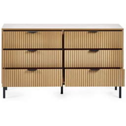 Julian Bowen 6 Drawer Warm Wood Storage Chest - Brown - Wilko - thumbnail 5