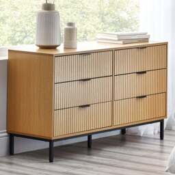 Julian Bowen 6 Drawer Warm Wood Storage Chest - Brown - Wilko
