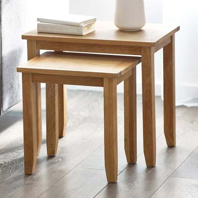 Julian Bowen Mallory Nest of Tables Set of 2 - Size: 38 x 50 x 56cm - Brown - Wilko - image 1