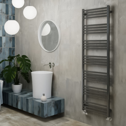 Terma Fiona 2349BTU Sparkling Grey Heated Towel Rail 1620 x 500mm - Size: 162 x 50 x 7.2cm - Wilko - thumbnail 7