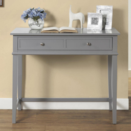 Dorel Franklin 2 Drawer Writing Desk Grey - Size: 75 x 89 x 45cm - Wilko