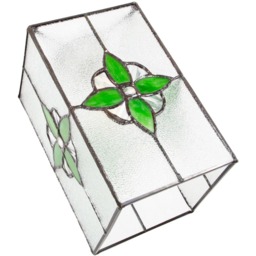 Happy Homewares Traditional Tiffany Style Clear Glass Pendant Shade with Green Panels - Size: 21 x 14 x 14cm - Wilko - thumbnail 4