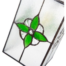 Happy Homewares Traditional Tiffany Style Clear Glass Pendant Shade with Green Panels - Size: 21 x 14 x 14cm - Wilko - thumbnail 5