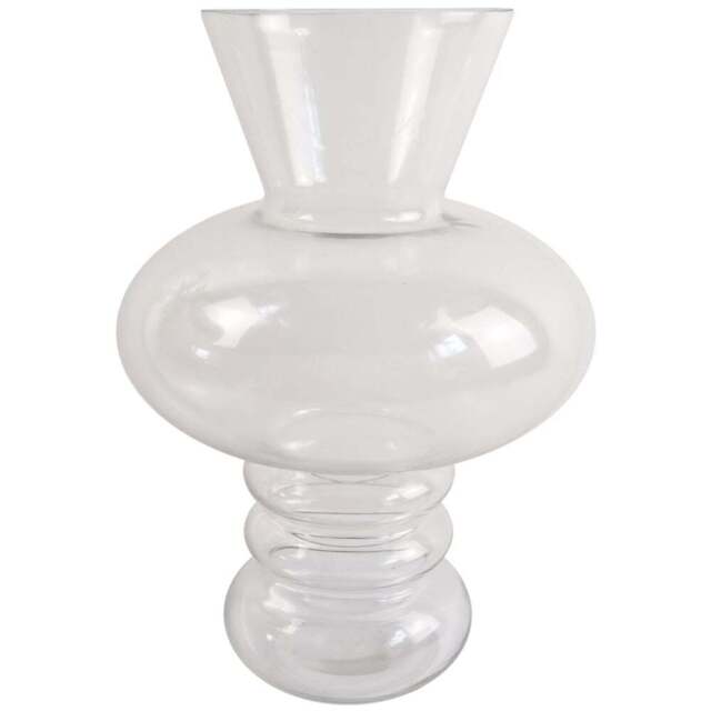 Leaf Bubble Clear Glass Vase 35cm - Size: 35 x 27 x 27cm - White - Wilko - image 1