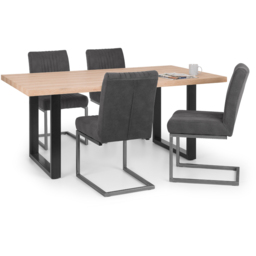Julian Bowen Brooklyn Set of 2 Charcoal Grey Dining Chair - Wilko - thumbnail 7
