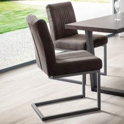 Julian Bowen Brooklyn Set of 2 Charcoal Grey Dining Chair - Wilko