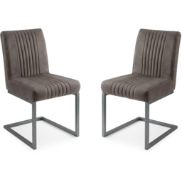 Julian Bowen Brooklyn Set of 2 Charcoal Grey Dining Chair - Wilko - thumbnail 3