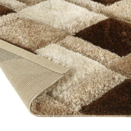 Origins Beige 3D Geo Shaggy Carved Rug 80 x 150cm - Cream - Origins Rugs - Wilko - thumbnail 4