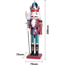 St Helens Multicolour Christmas Nutcracker with Staff - Size: 7 x 7 x 30cm - Wilko - thumbnail 6
