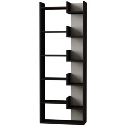 Decortie Oppa Anthracite Grey and White 5 Tier Bookcase - Size: 5 Shelf - Multi - Wilko - thumbnail 3