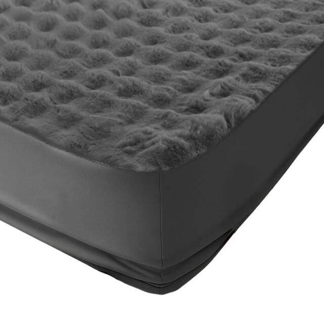 Sweet Dreams Alpine King Size Charcoal Faux Fur Fitted Sheet - Wilko - image 1
