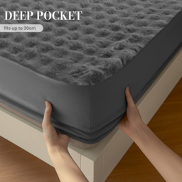 Sweet Dreams Alpine King Size Charcoal Faux Fur Fitted Sheet - Wilko - thumbnail 6