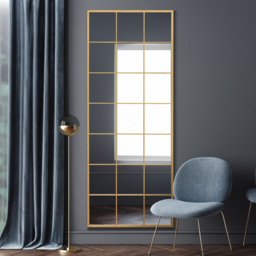 The Fenestra Gold Window Leaner Wall Mirror 200 x 80cm - MirrorOutlet - Wilko - thumbnail 3