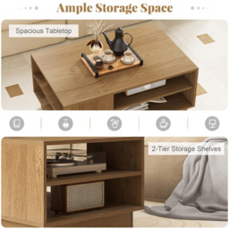 Costway 2 Shelf Natural Rectangle Coffee Table - Size: 86 x 56 x 41cm - n/a - Wilko - thumbnail 7