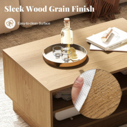 Costway 2 Shelf Natural Rectangle Coffee Table - Size: 86 x 56 x 41cm - n/a - Wilko - thumbnail 6